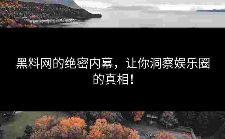 黑料网的绝密内幕，让你洞察娱乐圈的真相！