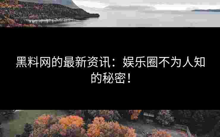 黑料网的最新资讯：娱乐圈不为人知的秘密！
